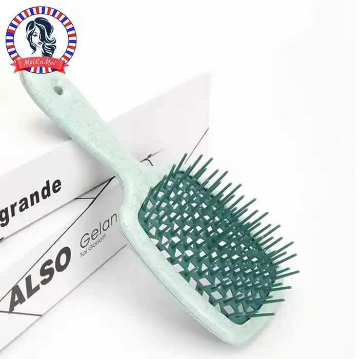 Peignes à coussin d'air à dents larges, brosse à cheveux pour Massage du cuir chevelu, paille de blé