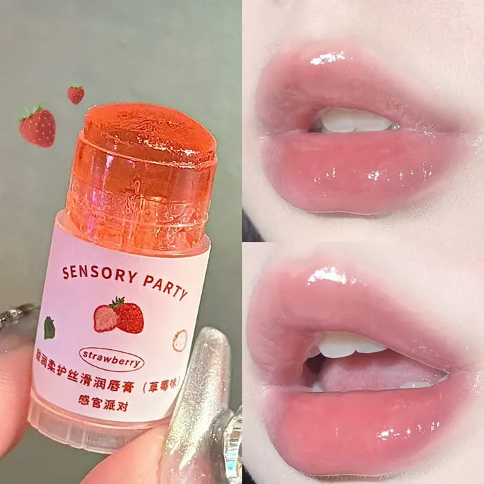 Baume à lèvres fruité hydratant anti-dessèchement et anti-gerçures, baume à lèvres transparent effet