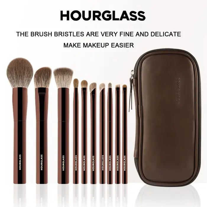 Ensemble de pinceaux de maquillage sablier 10 fards à paupières doux et pratiques, correcteur, stuc,