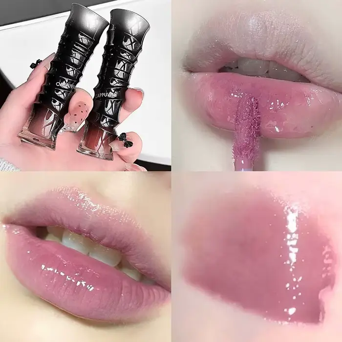 Teinte à lèvres brillante Crystal Punk rouge-brun