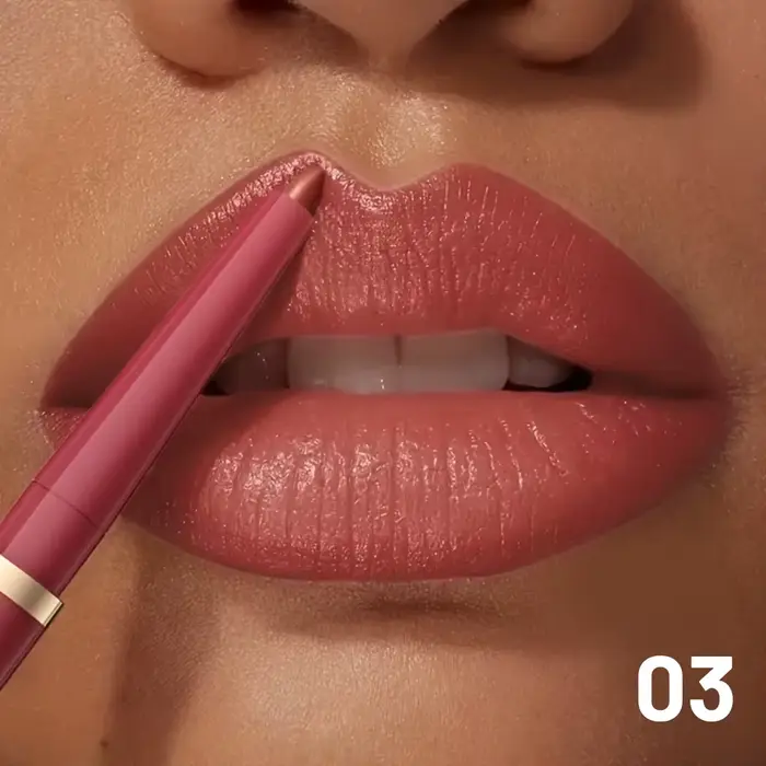 Crayon à lèvres nude waterproof longue tenue, fini mat, haute pigmentation, rétractable, pour le con