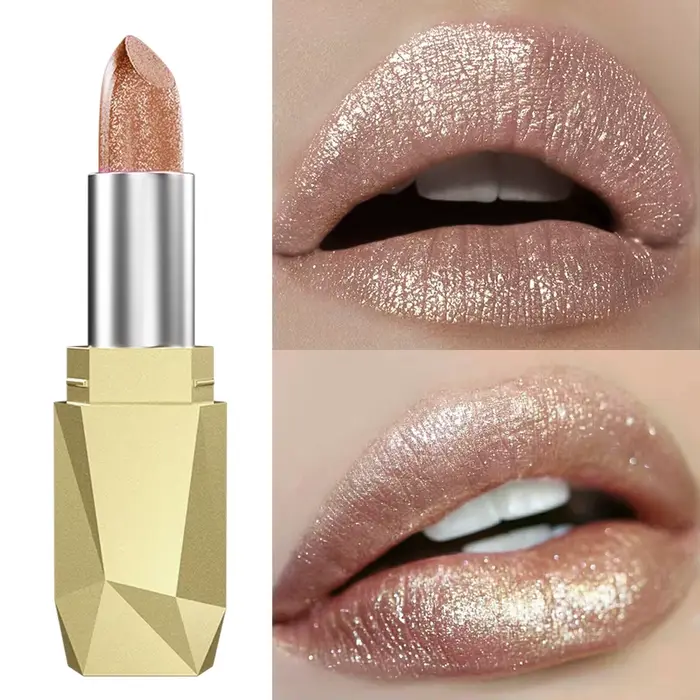 Rouge à lèvres métallique repulpant à paillettes, 1 pièce, hydratant, scintillant, maquillage, pléni
