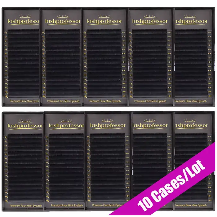 Lashprofessor-Extensions de cils en faux vison, doux, naturels, individuels, coréen, Pbt, volume rus