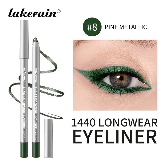 Eyeliner longue tenue Lakerain 24h, résistant à l'eau, anti-bavures, application précise et fluide, 