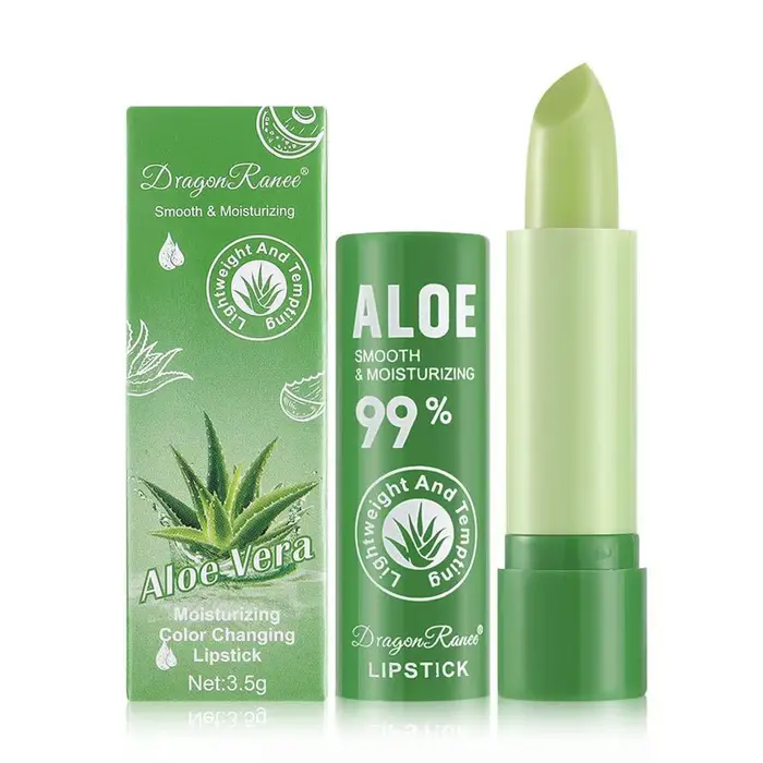 Baume à lèvres à l'aloe vera, à base de plantes, sain, hydratant, changeant de couleur en fonction d