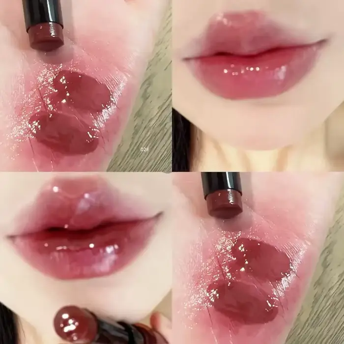Rouge à lèvres brillant effet miroir, teinte rouge cerise, hydratant, waterproof, longue tenue, glos