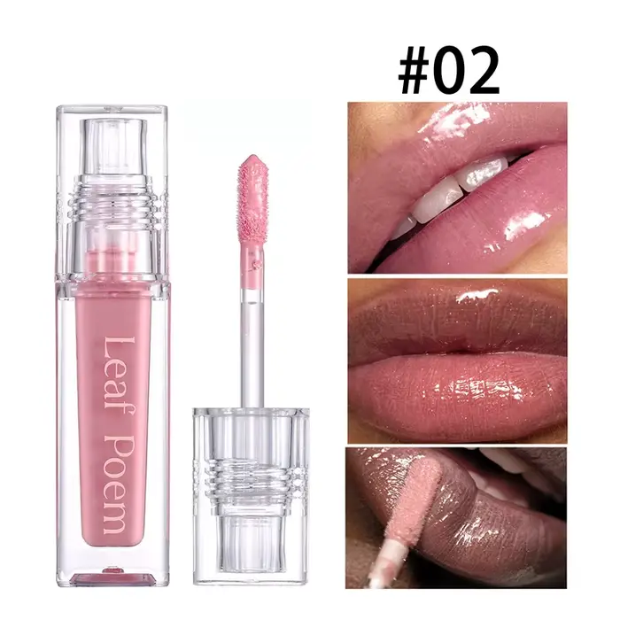 Gloss à lèvres transparent, maquillage hydratant, paillettes nacrées, effet repulpant, hydratant, ro