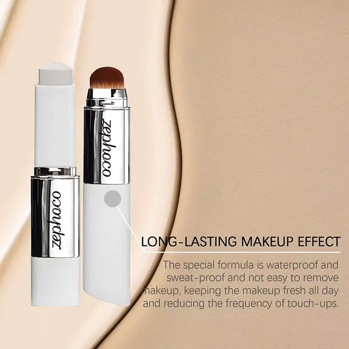 Bâton de fond de teint à couleur changeante, Base de maquillage coréenne, correcteur à haute couverture, couleur chair naturelle, 2 en 1