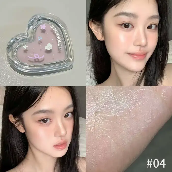 HERORANGE Monochrome Water Gloss Rouge Blusher Cream Balm Makeup Brightening Face Moisturizing Highl