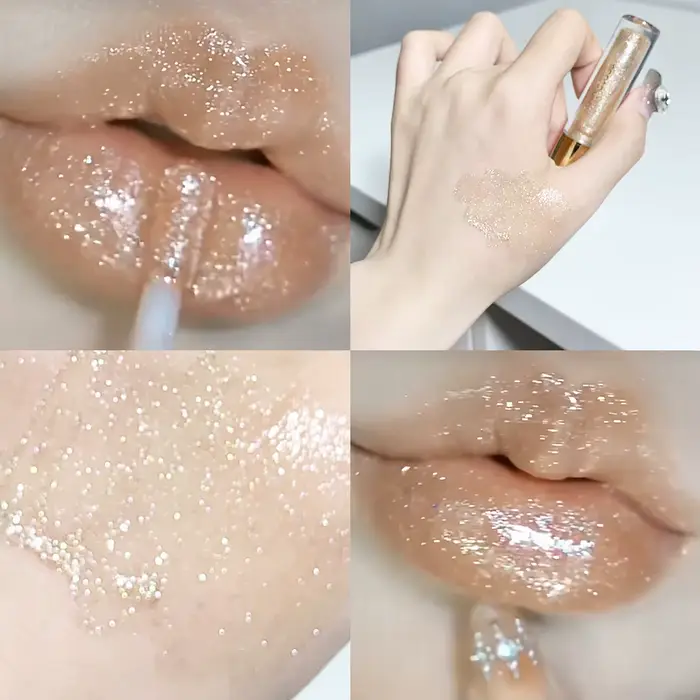 Brcorporelle à lèvres hydratant, dodu et étincelant, effet miroir à l'eau, huile cfand cflip pour le