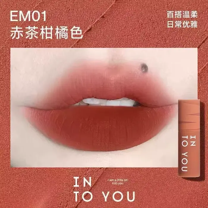 INTO YOU – Mini rouge à lèvres velours mat, 1g, Texture lisse, EM05 EM08, maquillage naturel, tasse