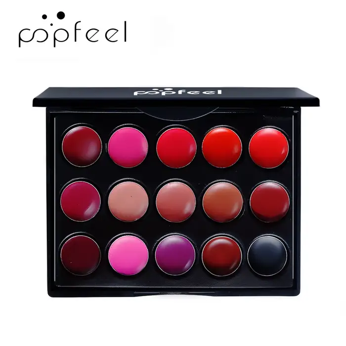 POPFEEL15 couleurs rouge à lèvres Palette ensemble longue durée brillant à lèvres coréen cosmétiques