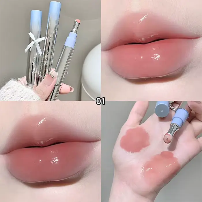 Gloss à lèvres à l'essence aqueuse effet miroir, longue durée, non collant, repulpant, rouge à lèvre