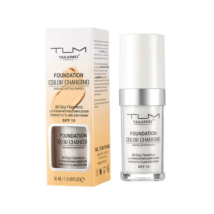 Fond de teint pour peau Mature à couleur changeante, correcteur Portable et étanche, liquide de fond