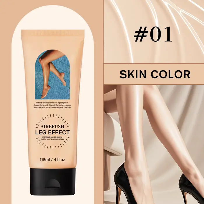 Fond de teint pour le corps des jambes de 118 ml, correcteur imperméable avec SPF30+, couverture ins