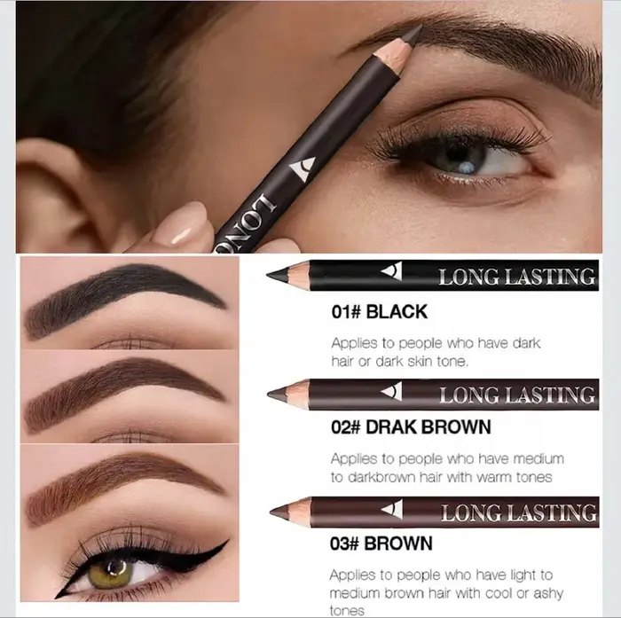 Crayon à sourcils professionnel imperméable pour femmes