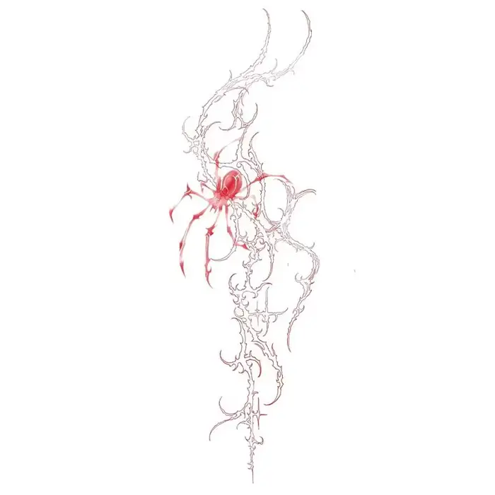 Tatouage temporaire araignée rouge Sexy pour femmes homme bras Art épine faux tatouage gothique tato