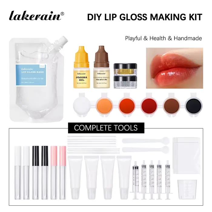 Kit de brillant à lèvres à faire soi-même, 100ml, poudre de Base, saveur de paillettes, Essence et T