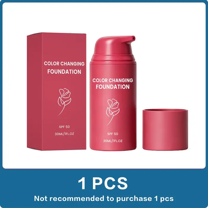 Fond de teint thermosensible changeant de couleur, couvrance naturelle et impeccable, longue tenue, 