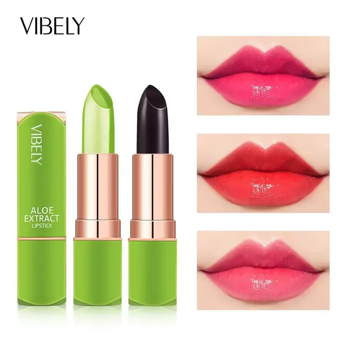 VIBELY 7 couleurs baume à lèvres changeant d'humeur naturel Aloe Vera rouge