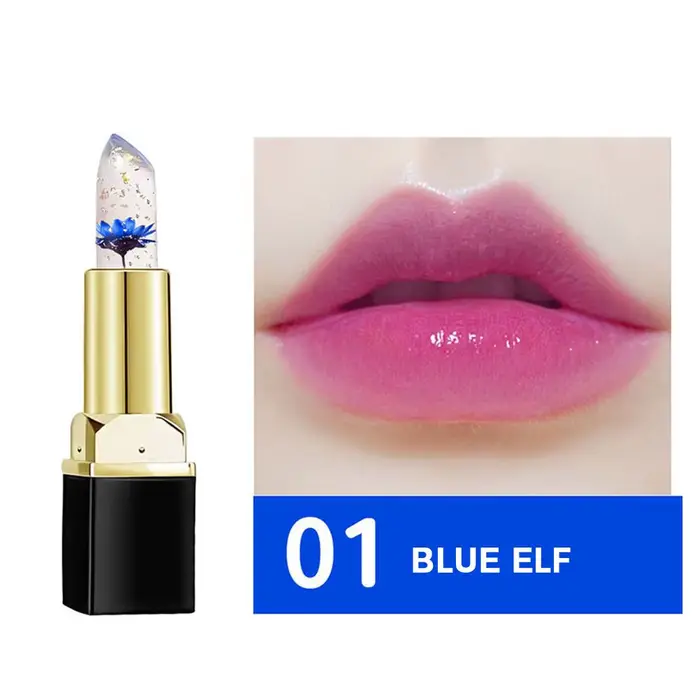 Baume à lèvres hydratant transparent effet gelée, changeant de couleur selon la température, 3 coule
