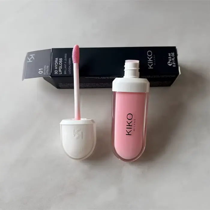 Gloss à lèvres miroir 3D Kiko Italie, imperméable, longue tenue, anti-transfert, couleur douce pâte