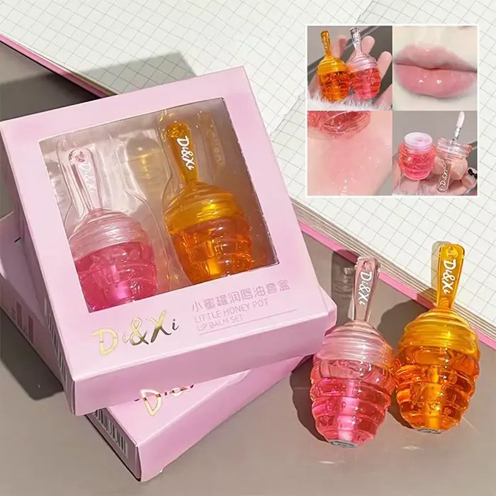 Kleines Honeypot Lippenöl, feuchtigkeitsspendendes et verblassendes Lippenmuster, Wasser-Lippenbalsa