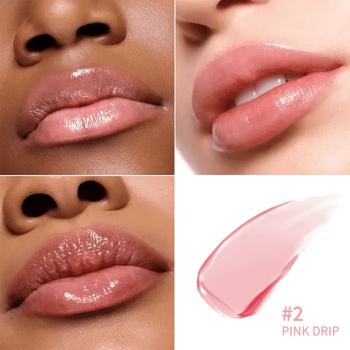 Baume à lèvres Lifter Glaze Oil Balm avec acide hyaluronique et mélange d'huile hydratante avec 24 heures de maquillage rose brillant hydratant lisse