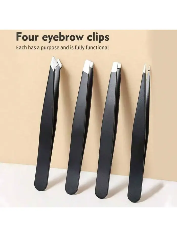 Pincettes à sourcils polyvalentes, paquet de 4 outils de maquillage pour resserrer les sourcils en a