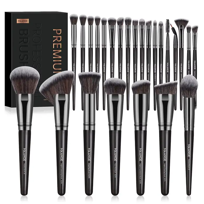 MAANGE 25 pièces boîte-cadeau professionnelle pinceaux de maquillage Kit visage yeux pinceaux de bea
