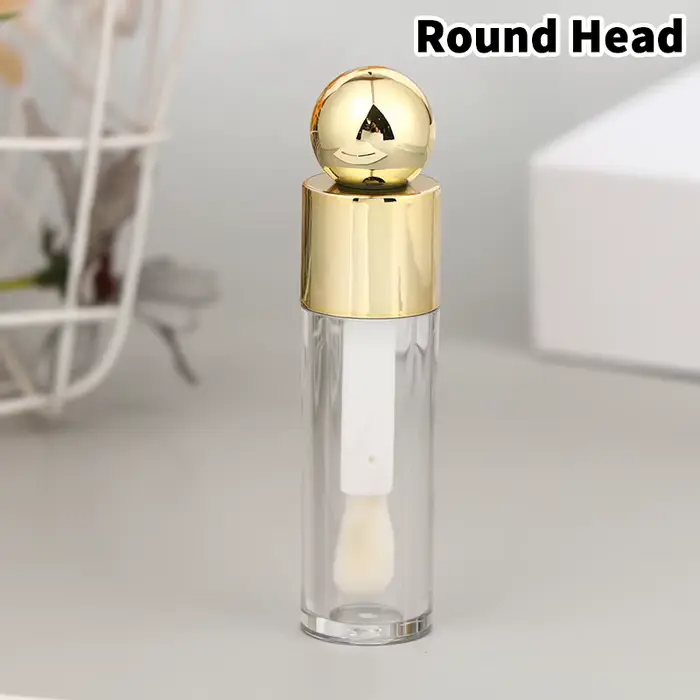 、1San⚡5ml Tube de brillant à lèvres galvanisé Transparent rose/or/argent tige épaisse grande tête de
