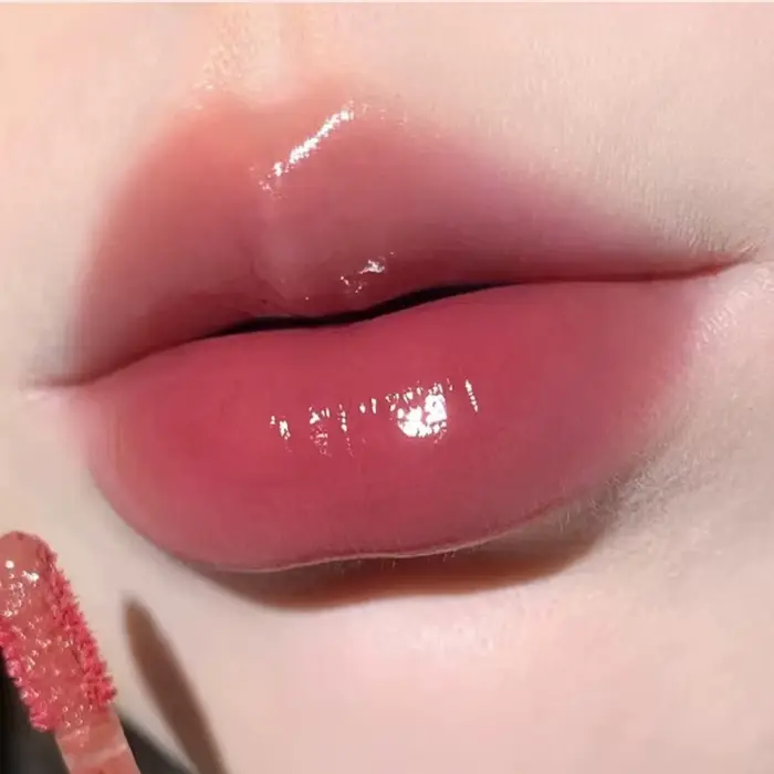 HERORANGE Laque à lèvres légère semblable au verre – Brillant au miroir, formule hydratante ; Anti-t
