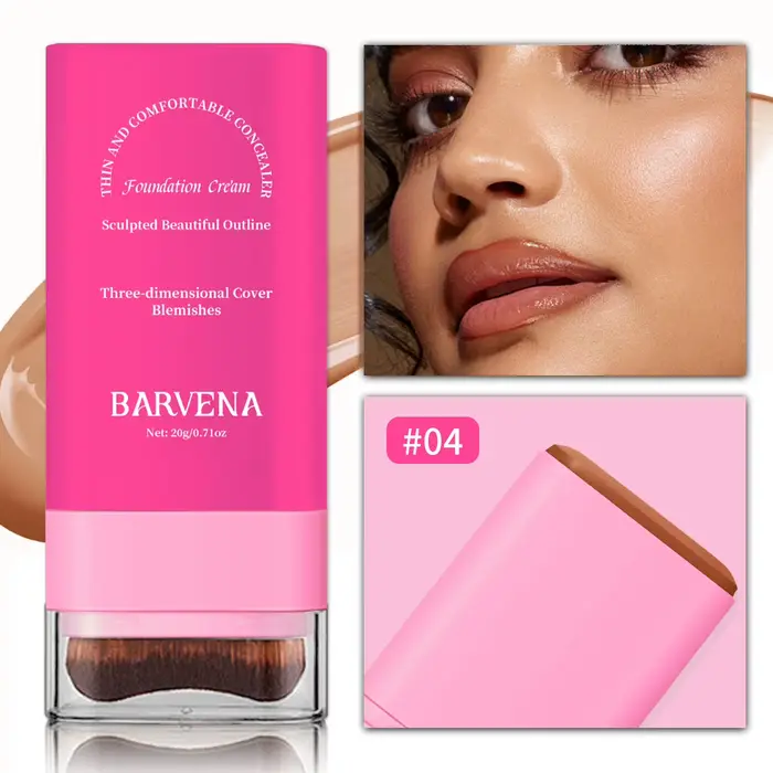 BARVENA gomme fond de teint bâton hydratant haute correcteur Base maquillage brosse intégrée effet d